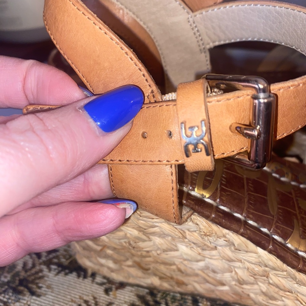 Sam Edelman Darlene Wedge Sandals 8.5 Metallic Gold Espadrille Braided Platform - Picture 14 of 16
